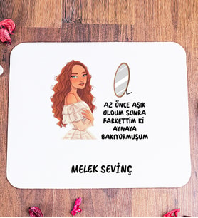 Kişiye Özel Az Önce Aşık Oldum Tasarım Esprili Mouse Pad