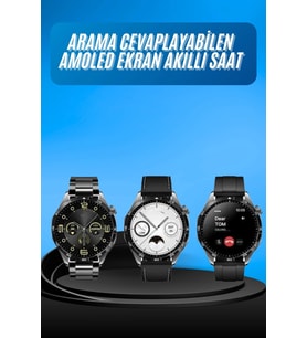 Amoled Ekran 3 Kordonlu Akıllı Saat 5.0 Bluetooth Bağlantılı Android Ve İos Uyumlu