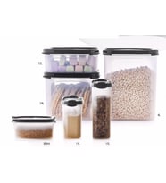 Tupperware 6 li  Çeyiz Oval  Saklama Set Siyah Kapak ESC
