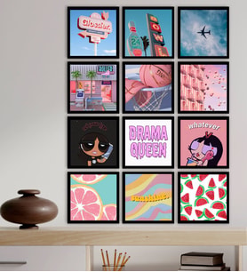 BK Gift 12 Parça Çerçeve Görünümlü Ahşap Tablo Seti (55x75cm)-4
