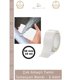 #İzolasyonBandı Su Geçirmez Dayanıklı Tamir Onarım Sızdırmaz İzolasyon Bandı 48mm x 10m - 3 Adet