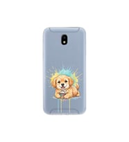 Samsung Galaxy J5 Pro ile Uyumlu Splash Köpek Tasarımlı Şeffaf Silikon Kılıf