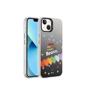 Apple iPhone 13 Uyumlu Kılıf Desenli Zore Silver Sert Kapak (Kırmızı)