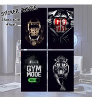 body building hard core kaplan - 4 adet yapışkanlı poster sticker etiketler - dolap cam oda için