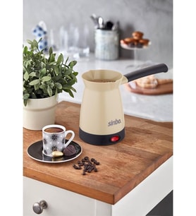 SCM-2969 Türk Kahve Makinesi – Elektrikli Cezve, 5 Fincan Kapasite, 400 ml Su Kapasitesi,Tabanı Paslanmaz Çelik, 700W, Krem