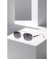 Polo Air UV400 Korumalı Geometrik Çerçevesiz Kadın Güneş Gözlüğü Siyah Gold Renk PLG-2123C1