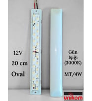 10'lu Paket 12V Tente Led Aydınlatma Armatür 20cm-oval Taban-gün Işığı 3000k