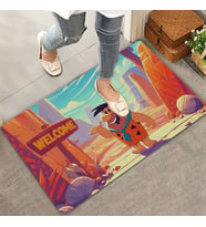 Valerine Life Fred Çakmaktaş Taş Devri Welcome Kapı Önü Paspası 45x70cm (Kiremit-Gri)