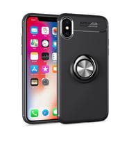 Durukar® iPhone XS Max Kılıf Range Yüzüklü Silikon - Siyah