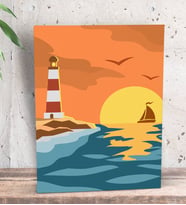 BK Gift Deniz Feneri Tasarımlı Dekoratif Mini Kanvas Tablo 15x20cm-2