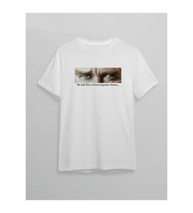 10 Kasım Atatürkü Anma Günü Baskılı Oversize Bisiklet Yaka T-shirt - Beyaz