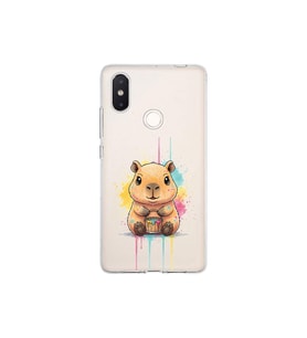 Xiaomi Mi 8 SE ile Uyumlu Splash Kapibara Tasarımlı Şeffaf Silikon Kılıf