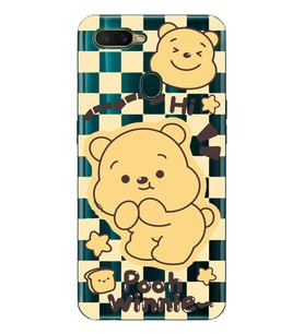 Oppo A5S/AX7/A12 Uyumlu Winnie The Pooh Desenli Şeffaf Telefon Kılıfı