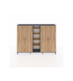 Arges Dolap 12 Raflı 4 Kapaklı 220x30x163 Antrasit-Çam