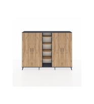 Arges Dolap 12 Raflı 4 Kapaklı 220x30x163 Antrasit-Çam
