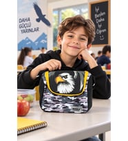 Eagle Kartal Temalı Beslenme Çantası Çocuk Okul Yemek Çantası Günlük Kullanım 24x22x10 cm