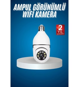 Wifi Güvenlik Kamerası Çift Kameralı Ampule Takılabilir Sensörlü