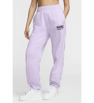 Nike Sportswear Fleece Mid Rise Loose Fit Şardonlu Büyük Beden Kadın Eşofman Altı Mor