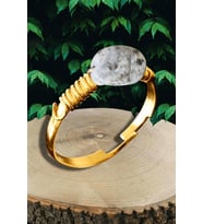 Sertifikalı Gold Kırık Taşlı İnce Model Hint Akik Taşı Yüzük - Ayarlamalı (Çok Renkli)