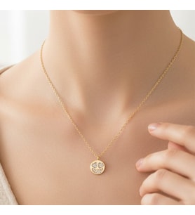XUPİNG JEWELRY GÜLEN YÜZ ZİRKON TAŞLI KOLYE (Sarı)