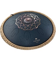 Meinl Sonic Energy OSTD2NBE Octave Steel Floral Design D Amara 16" Tongue Drum (Navy Blue)