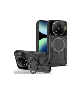 Xiaomi Redmi Note 14 Pro 4g Kılıf Joy Lens Standlı Kapak - Siyah