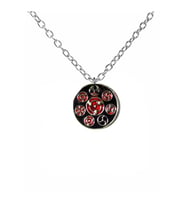 Naruto Akatsuki Kırmızı Sharingan Kolye – Madara, Itachi, Sasuke Figürlü 60 cm Zincirli Unisex Takı (Gümüş)