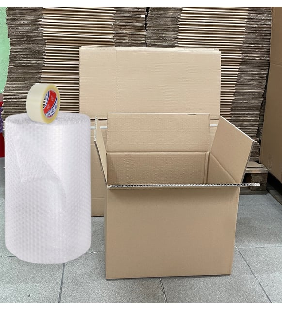 Kolisan Ambalaj 60x40x40 Cm 5'li Taşıma Seti, 5mt Naylon Pat Pat 1 adet Selobant, Boş Koli, Karton Kutu