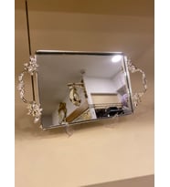 TEPSİ KULPLU PİRİNÇ GÜMÜŞ MİNİBOY 22X16 CM
