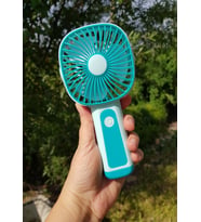 Mini Fan USB Şarjlı Mini El Fanı Taşınabilir Vantilatör 3 Kademeli Sessiz Fan Telefon Tutuculu Mavi