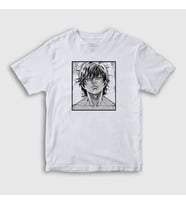 Presmono Unisex Çocuk Beyaz Cool Anime Hanma Baki T-Shirt 317328tt