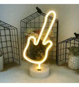 Neon Gitar Masa Lambası Pil+usb