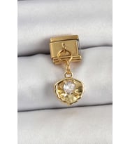 316L Çelik Sallantılı Zirkon Taşlı İstiridye Model Renk Nomination Charm