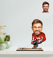 Kişiye Özel Hokeyci Karikatür Ahşap Biblo
