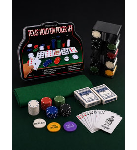 Profesyonel Texas Poker Seti 200 Chip - 2 Deste İskambil Kart - Keçe Masa Örtüsü - Metal Kutu