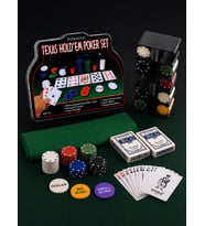 Profesyonel Texas Poker Seti 200 Chip - 2 Deste İskambil Kart - Keçe Masa Örtüsü - Metal Kutu