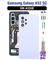 Samsung Galaxy A52 5G Arka Kapak Pil Batarya Kapağı Kamera Lensli SM-A526B Uyumlu + Tamir Kiti