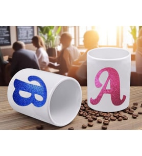 Harfli Porselen Kulpsuz İkili Espresso Fincan Seti