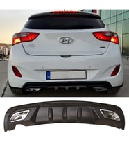 Hyundai i30 Difüzör Difizör Siyah + Kare Egzoz Görünüm C Tip