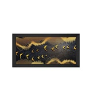 Soyut Şekiller Motifli Kanvas Tablo 80 x 110 cm Siyah Çerçeve