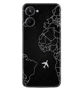 11 Pro Kılıf Resimli Desenli Silikon Platinium Series Black Plane 1868