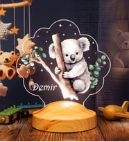 Koala Gece Lambası İsimli, Sevimli Çocuk Bebek Odası Lambası, Koala Konsept Doğum Günü Hediyesi, Koala Uyku Arkadaşı