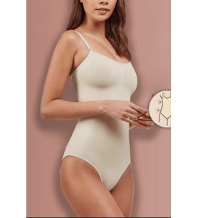 Elite Life Kadın 3D Dikişsiz İnce Askılı Korse Slip Body (Ten)