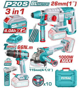 TOTAL 3 LÜ SET KIRICI DELİCİ-DARBELİ MATKAP TAŞLAMA TOSLI241198E