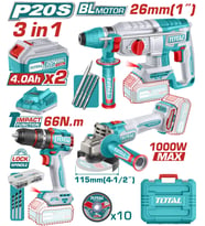TOTAL 3 LÜ SET KIRICI DELİCİ-DARBELİ MATKAP TAŞLAMA TOSLI241198E