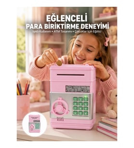 Mey İthalat® Elektronik Şifreli Otomatik Para Yutan Çocuk Kumbarası