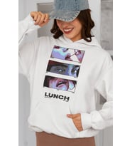 Tasarım Billie Eilish Lunch Baskılı Unisex Oversize Şarkıcı Hoodie