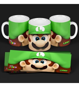 Luigi Super Mario Temalı Porselen Kupa Bardak Karakter Hediyesi Özel Tasarım