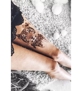 Caş Dekorasyon Kaplan Figürlü Geçici Dövme Tattoo