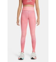 Nike One Girls Printed Dri Fit High Rise Leggings Pink Yüksek Belli Çocuk Taytı Pembe